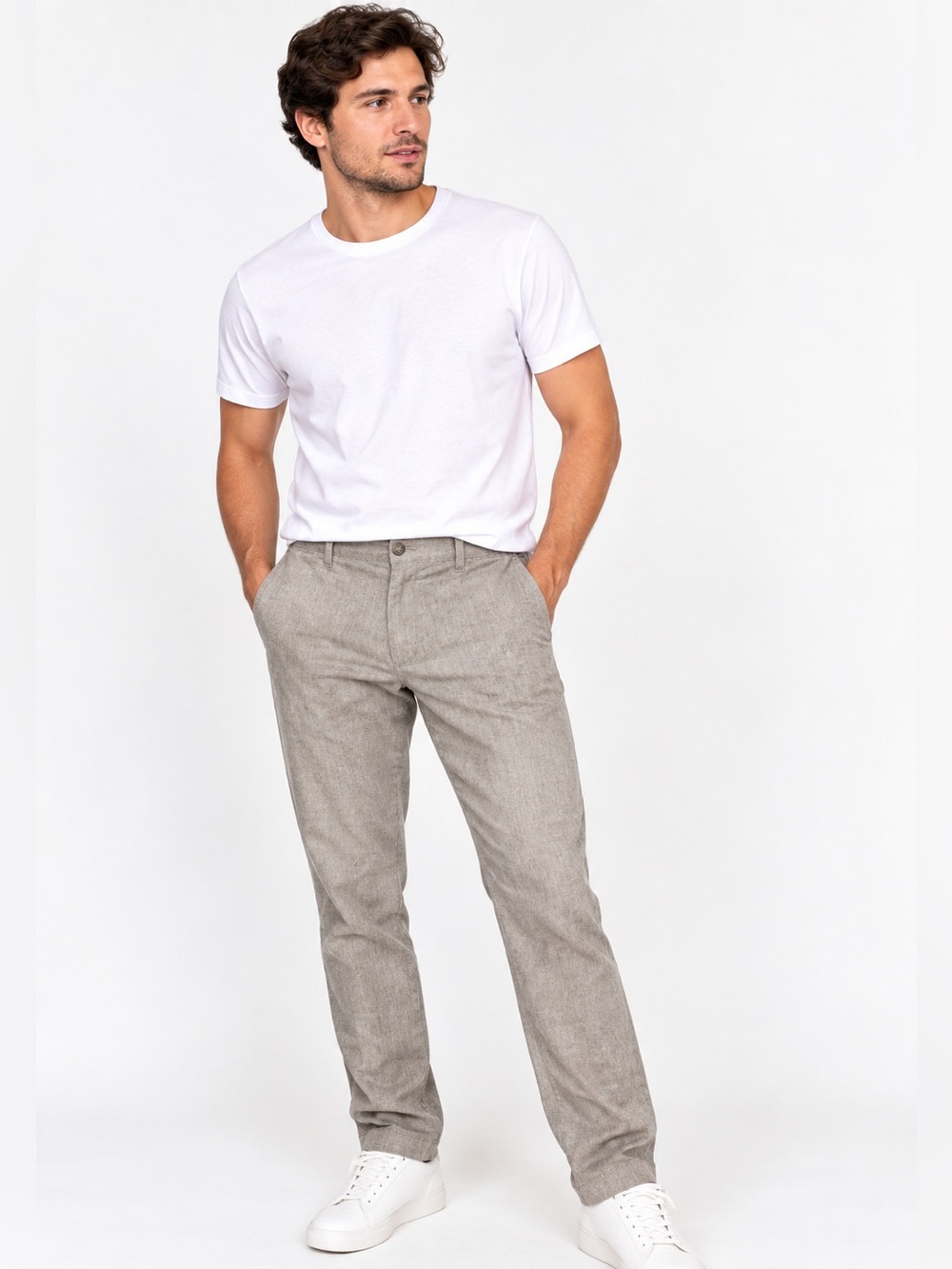 Marc Anthony Linen Blend Slim Fit Pants Men’s 38x30 Gray